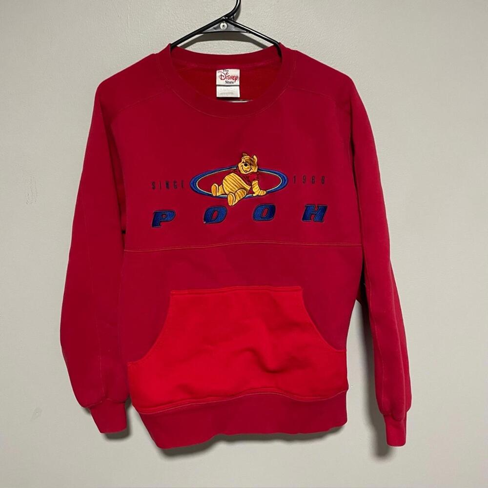Vintage 90s Winnie the Pooh Disney Store Red Sweatshirt size small